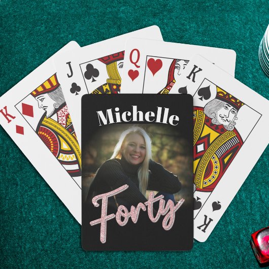 Jeu De Cartes 40e anniversaire quarante rose noir