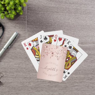 Jeu De Cartes 40e anniversaire rose or rose glittery étoiles gla