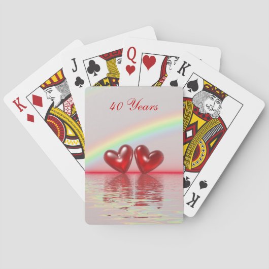 Jeu De Cartes 40e Anniversary Ruby Hearts (dos)