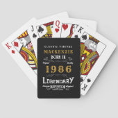 Jeu De Cartes 40th Birthday Born 1986 Legend Black Gold (dos)