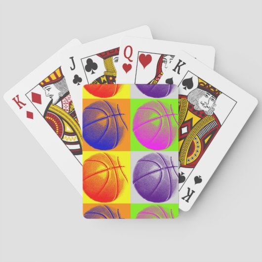 Jeu De Cartes 4 couleurs Pop Art Basketball (dos)