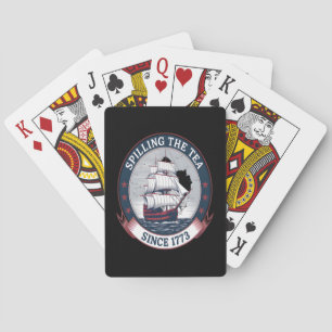 Jeu De Cartes 4 Juillet Spilling The Tea 1773 Drôle Amérique