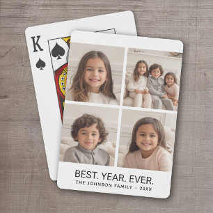 Jeu De Cartes 4 photos en collage Minimaliste - Meilleure année 