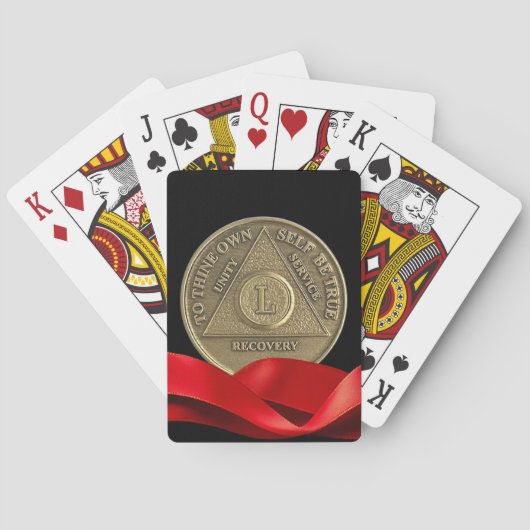 Jeu De Cartes 50 Anniversaire AA Coin Rouge Ruban (dos)