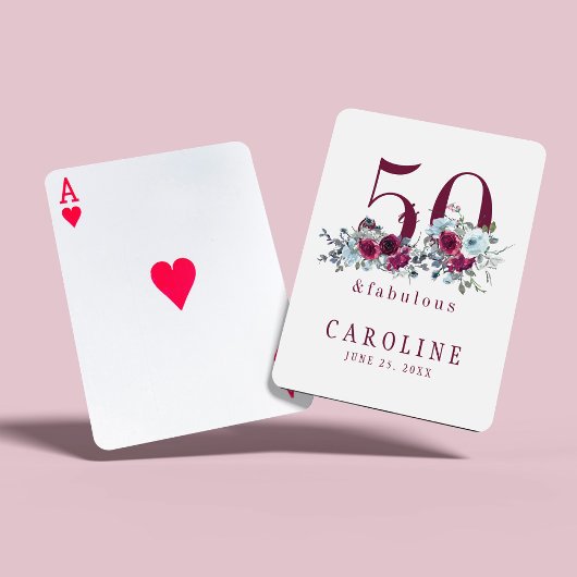 Jeu De Cartes 50 ans et magnifique cadeau d'anniversaire floral 