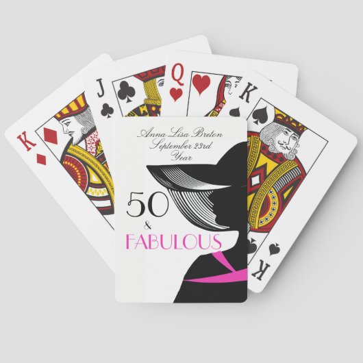 Jeu De Cartes 50 et anniversaire élégant d'art déco fabuleux (dos)