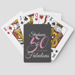 Jeu De Cartes 50 et Fabulous Pink Personnalisé fête d'anniversai