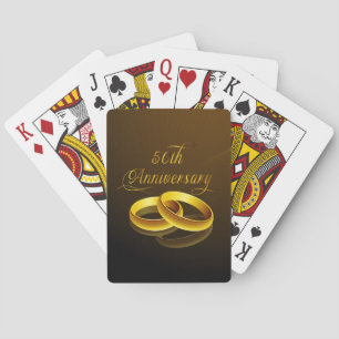 Jeu De Cartes 50e anniversaire   Écriture dorée