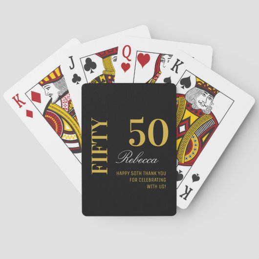 Jeu De Cartes 50e anniversaire minimum Black & Gold (dos)