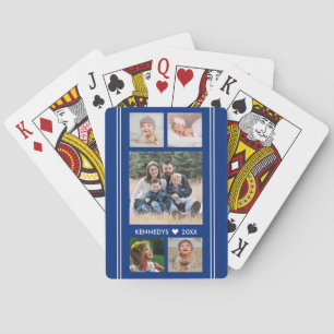 Jeu De Cartes 5 Collage Photo Famille Bleu Et Blanc