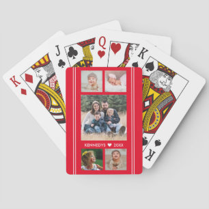 Jeu De Cartes 5 Collage Photo Famille Rouge Et Blanc