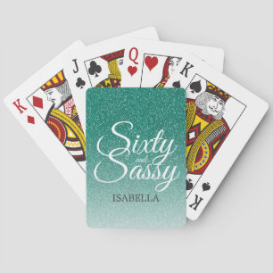 Jeu De Cartes 60 et Sassy Green Parties scintillant Ombre Nom Mo