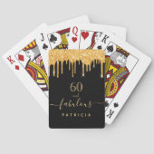 Jeu De Cartes 60 fabuleux anniversaire noir or parties scintilla (dos)