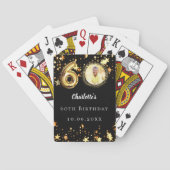 Jeu De Cartes 60e anniversaire noir étoiles d'or photo (dos)