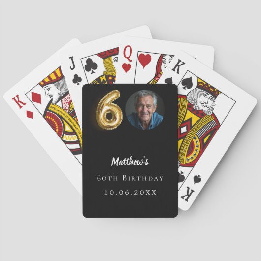 Jeu De Cartes 60e anniversaire noir or photo (dos)