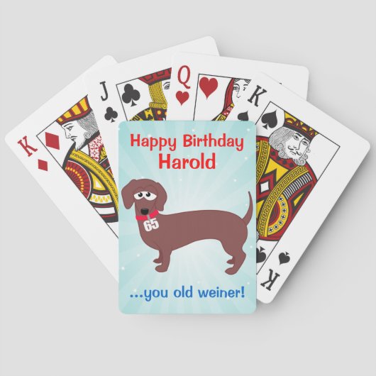 Jeu De Cartes 65 ans Weiner sur mesure (dos)