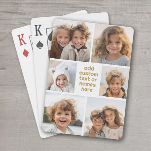 Jeu De Cartes 6 Photo Collage minimaliste - blanc et or