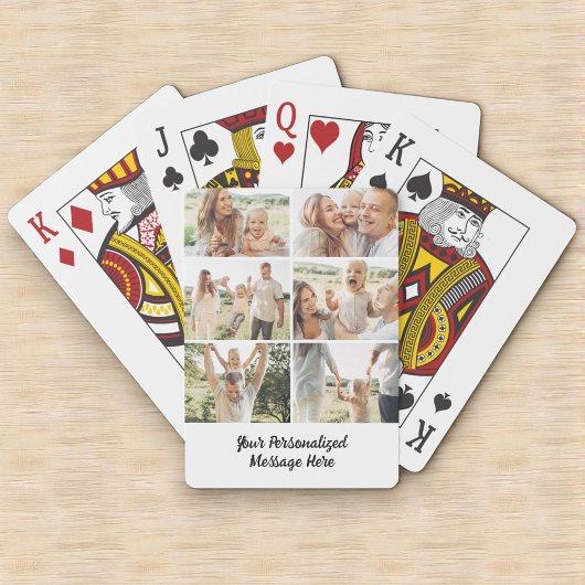 Jeu De Cartes 6 Photo Collage Vertical Custom Text Poker