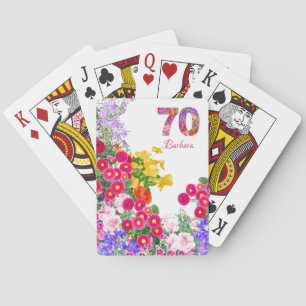 Jeu De Cartes 70e anniversaire bouquet de fleur bouquet jouant c