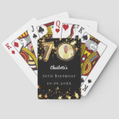Jeu De Cartes 70e anniversaire noir étoiles d'or photo (dos)