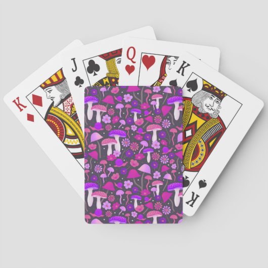 Jeu De Cartes 70s Psychedelic Mushrooms Purple, Pink, & Black (dos)