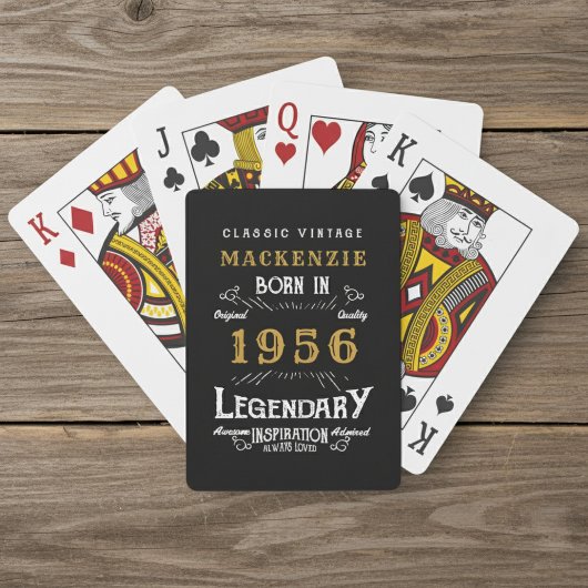 Jeu De Cartes 70th Birthday Born 1956 Legend Black Gold