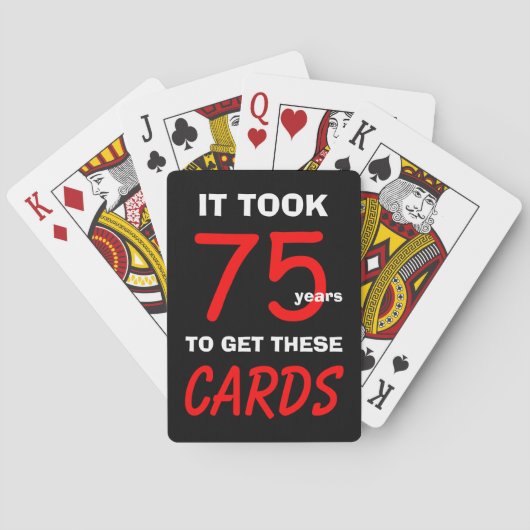 Jeu De Cartes 75th Funny Birthday Poker Playing Cards   (dos)