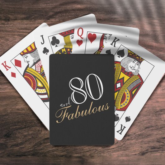Jeu De Cartes 80 et fabuleux Black Élégant Script Anniversaires