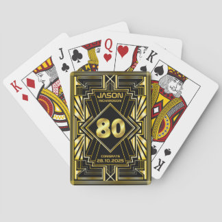 Jeu De Cartes 80e anniversaire Art Déco Gold Black Great Gatsby