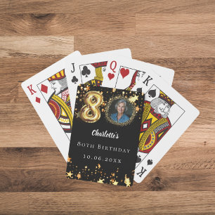 Jeu De Cartes 80e anniversaire noir étoiles d'or photo
