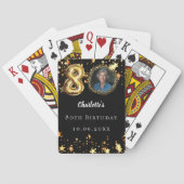 Jeu De Cartes 80e anniversaire noir étoiles d'or photo (dos)