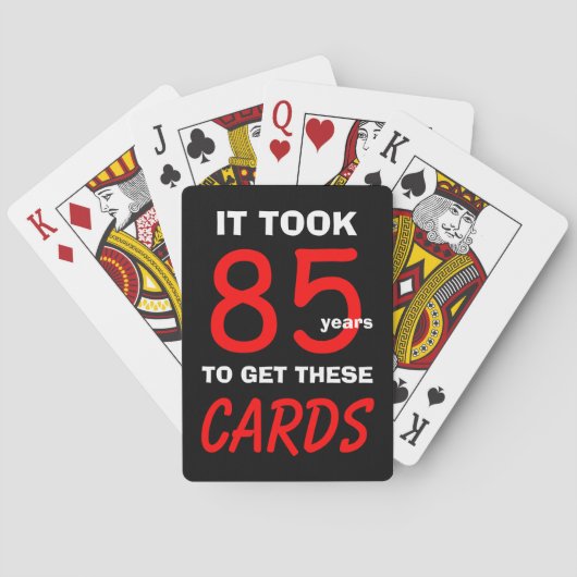 Jeu De Cartes 85th Birthday Poker Playing Cards Humor (dos)