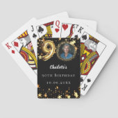 Jeu De Cartes 90e anniversaire noir étoiles d'or photo (dos)
