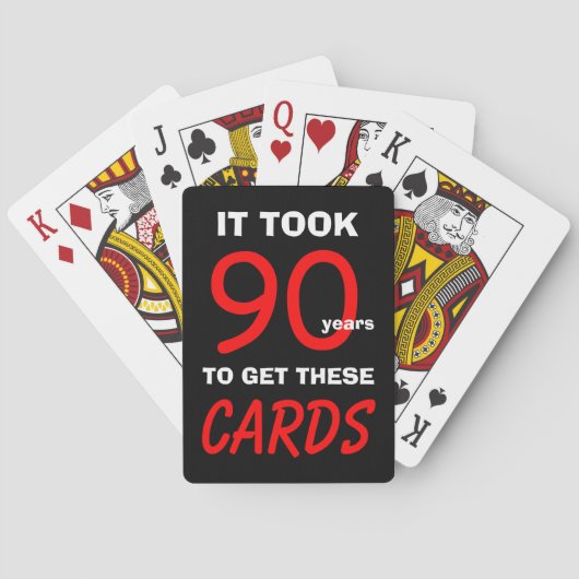 Jeu De Cartes 90th Birthday Funny Poker Playing Cards (dos)