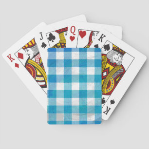 Jeu De Cartes à damiers Buffalo Plaid bleu et blanc