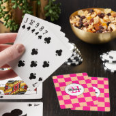 Jeu De Cartes à damiers pêche rose chaud rétro (In Situ)