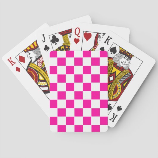 Jeu De Cartes à damiers rose et blanc (dos)