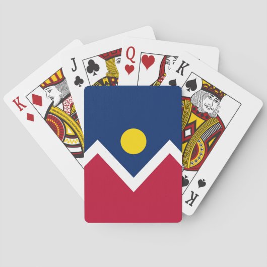 Jeu de cartes à jouer avec le drapeau de Denver, É (dos)
