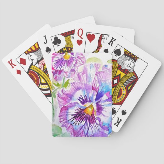 Jeu de Cartes à Jouer Fleur de Pensée Violette Aqu (dos)
