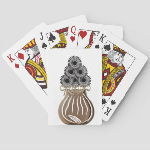 Jeu de cartes à jouer floral