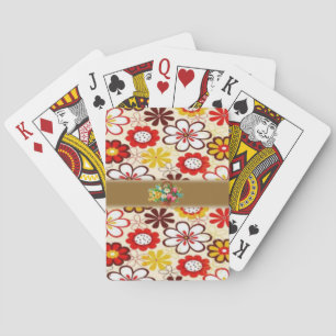 Jeu de cartes à jouer floral
