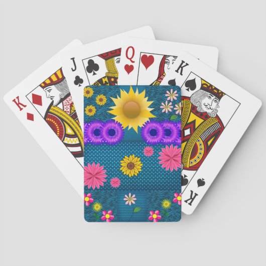 Jeu de cartes à jouer floral (dos)