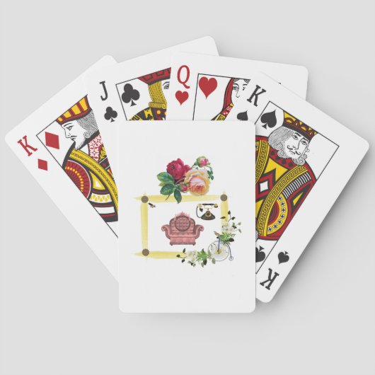 Jeu de cartes à jouer floral (dos)