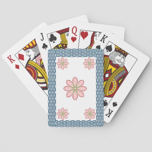 Jeu de cartes à jouer floral (dos)
