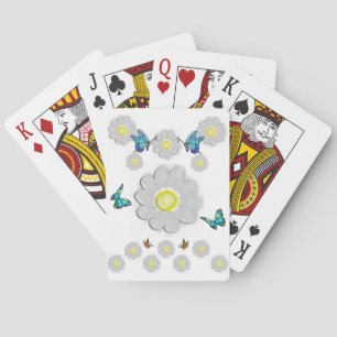 Jeu de cartes à jouer floral