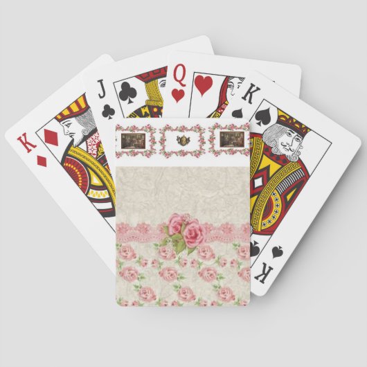 Jeu de cartes à jouer floral (dos)