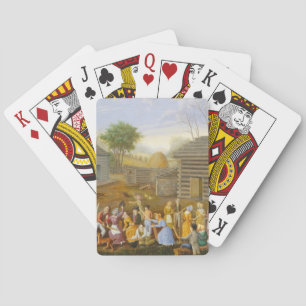 Jeu De Cartes Abeille à coudre de lin, 1885 (huile sur le lit à 