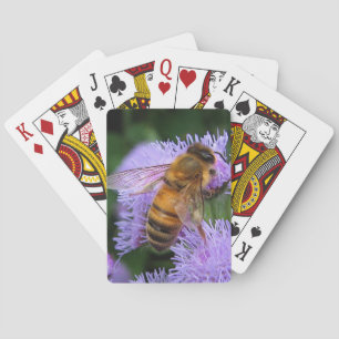 Jeu De Cartes Abeille de miel sur Ageratum Flower Playing Cartes