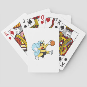 Jeu De Cartes Abeille en tant que joueur de basket-ball avec bal