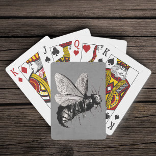 Jeu De Cartes Abeille gothique effrayante Crâne Ailes Insecte